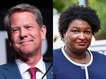 Brian Kemp, left, and Stacey Abrams