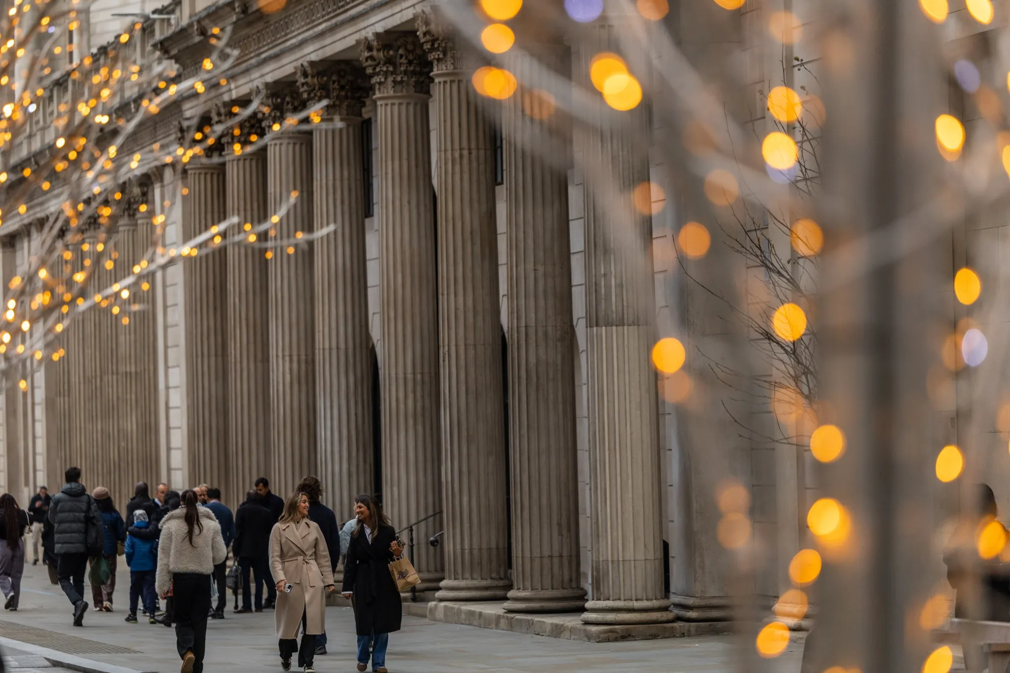 The Bank of England (BOE) in the City of London.