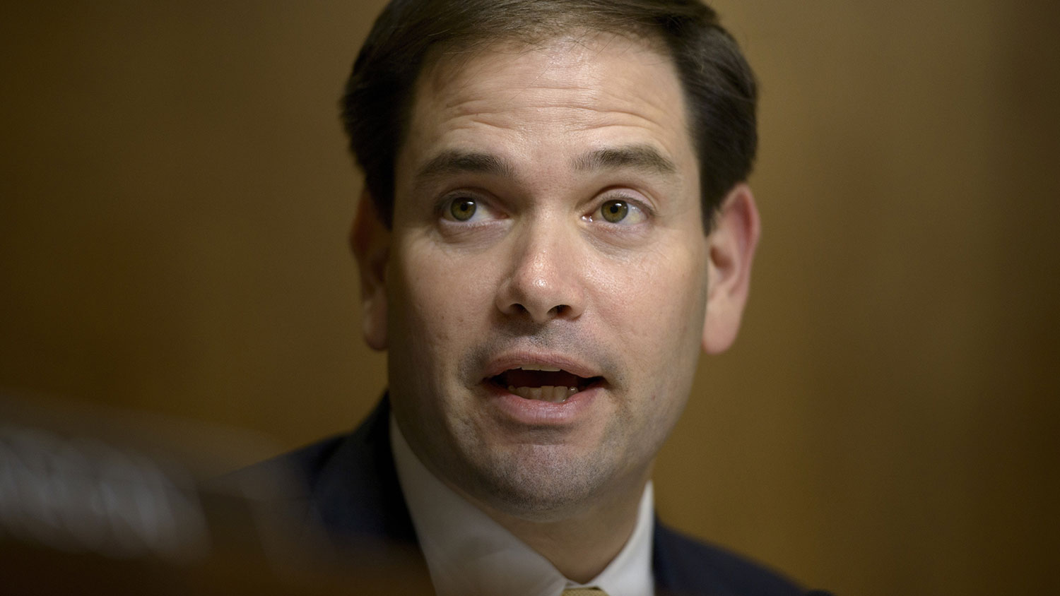 Senator Marco Rubio, R-FL, speaks during a meeting of the Senate Foreign Relations Committee on Capitol Hill April 14, 2015 in Washington, DC.
