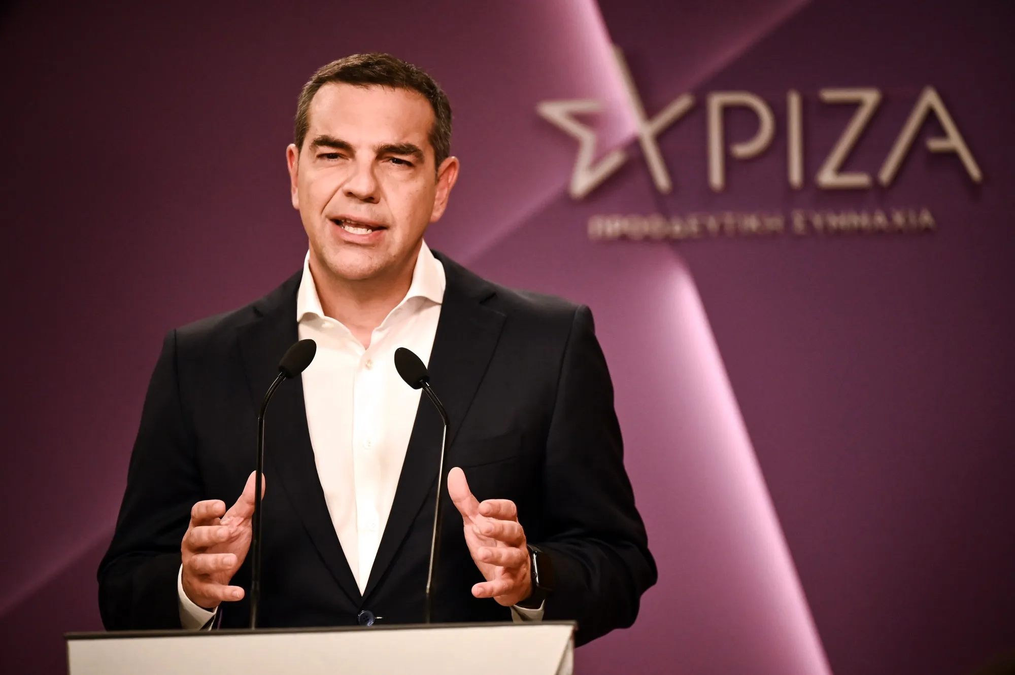 Alexis Tsipras&nbsp;at the party headquarters following the general election in Athens.