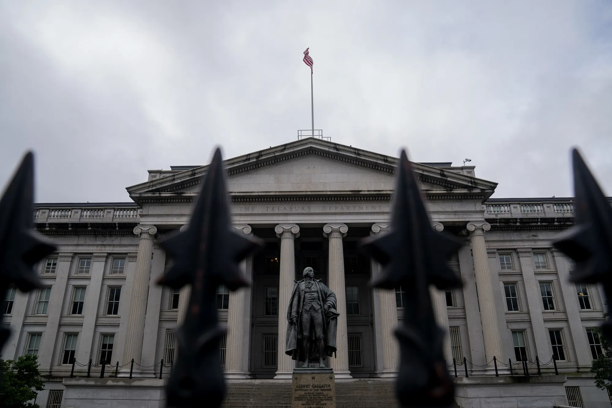 The US Treasury Department building in Washington, DC.
