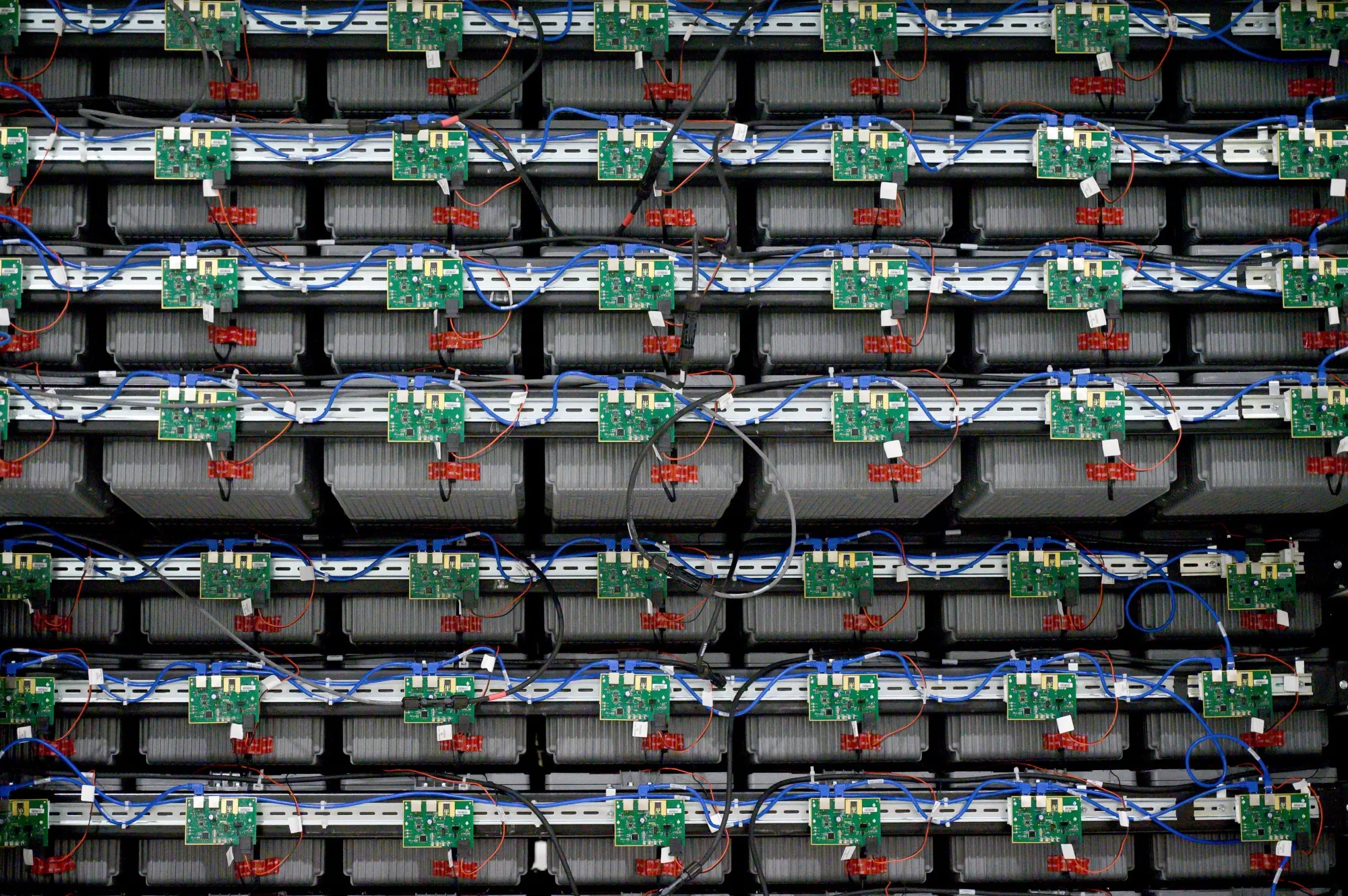 Battery modules on the production line at the Eos Energy Enterprises Inc. manufacturing facility in Turtle Creek, Pennsylvania.