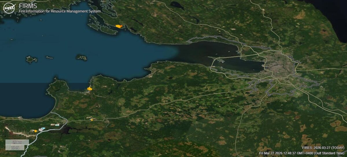 Energy: Satellite data reveals that key oil ports in Russia's Baltic region are experiencing significant fires again.