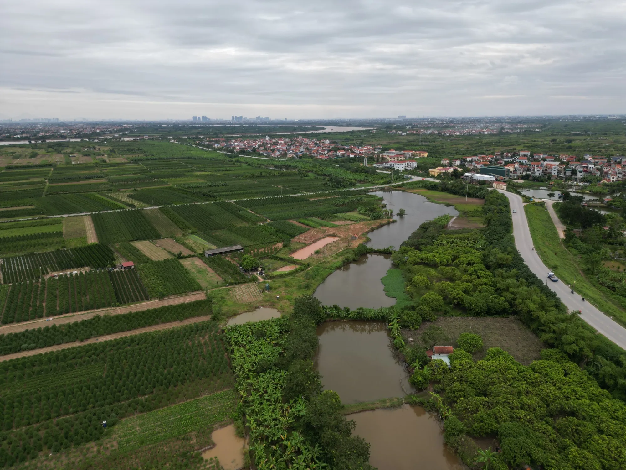 Fields at the site of the Trump-branded new $1.5 billion luxury golf resort in Hung Yen province.