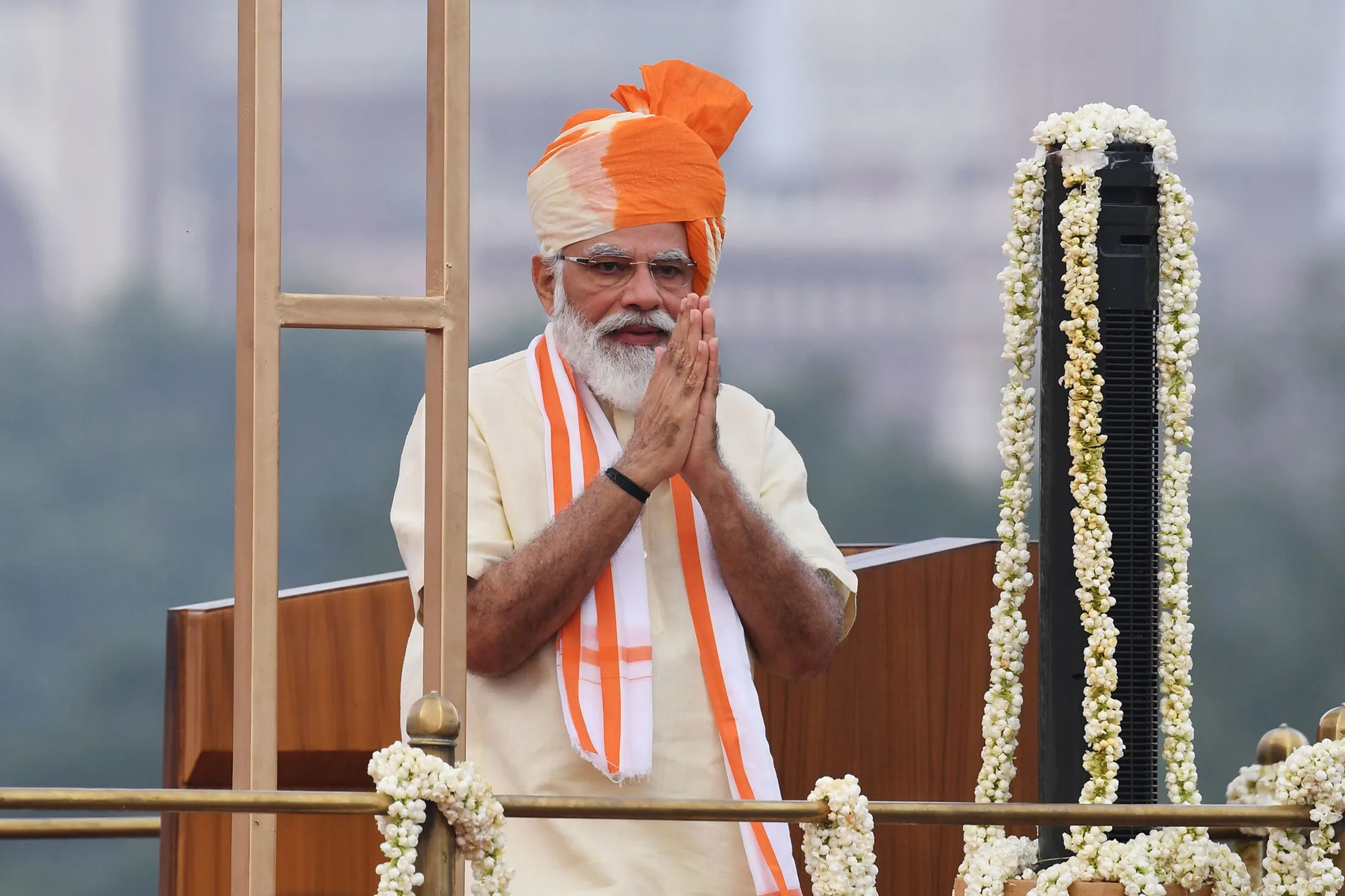 Modi at recent Independence Day celebrations.