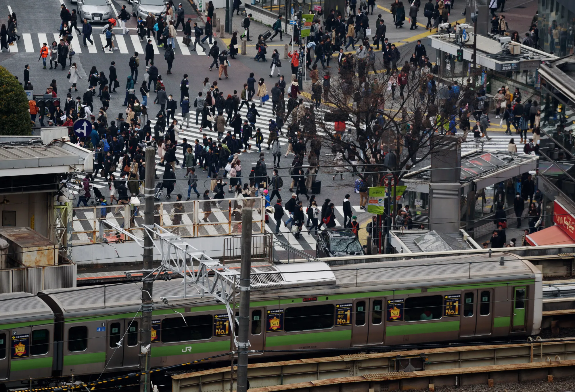Shoppers And Commuters In Shibuya As Japan Corporate Sentiment Rises