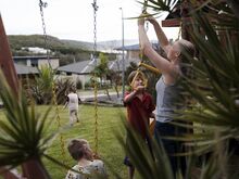 Spears, pictured with her children, is anxious about when the next fire season will arrive.