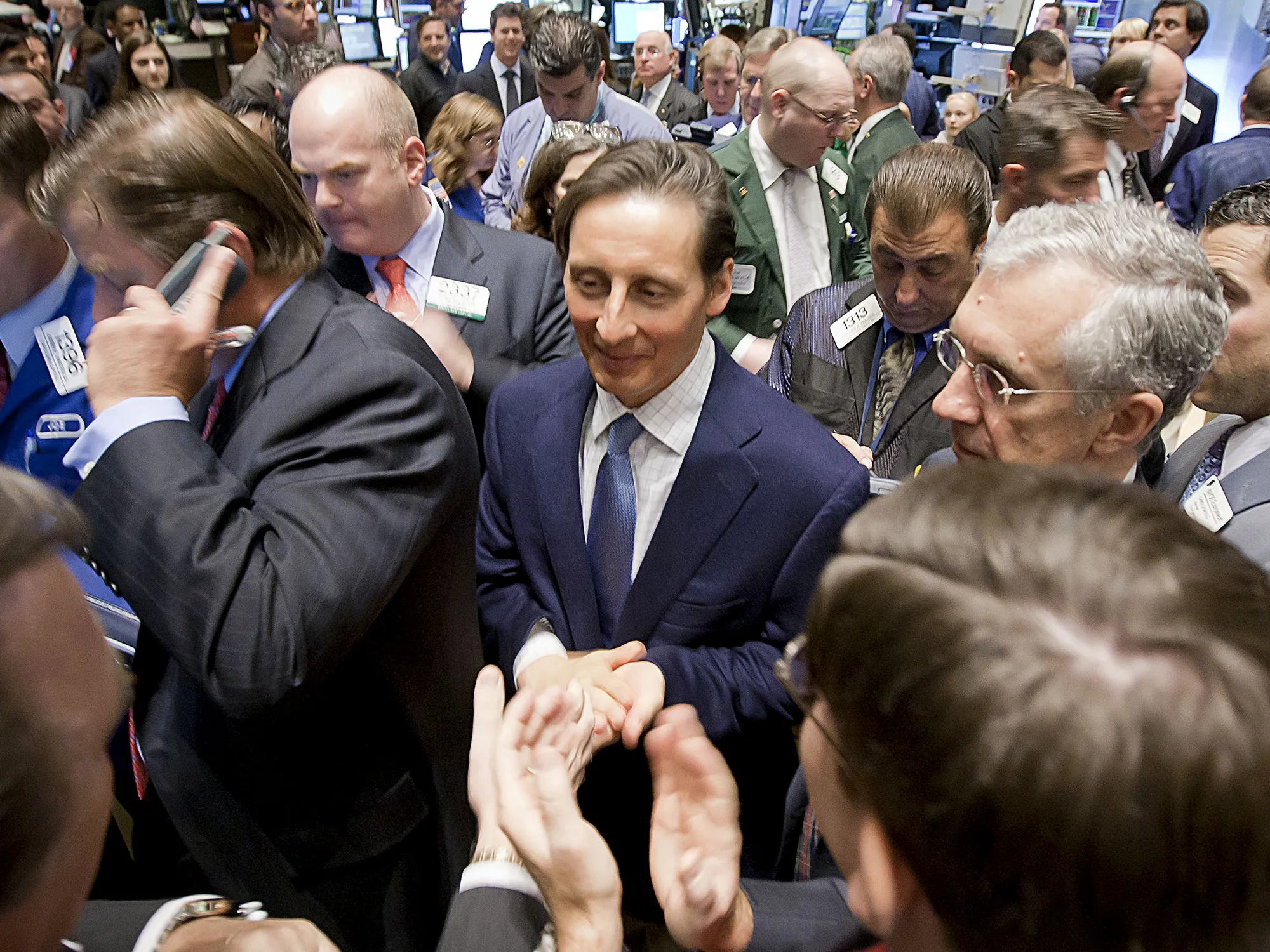 Michael Vranos, center, at the NYSE in 2010.