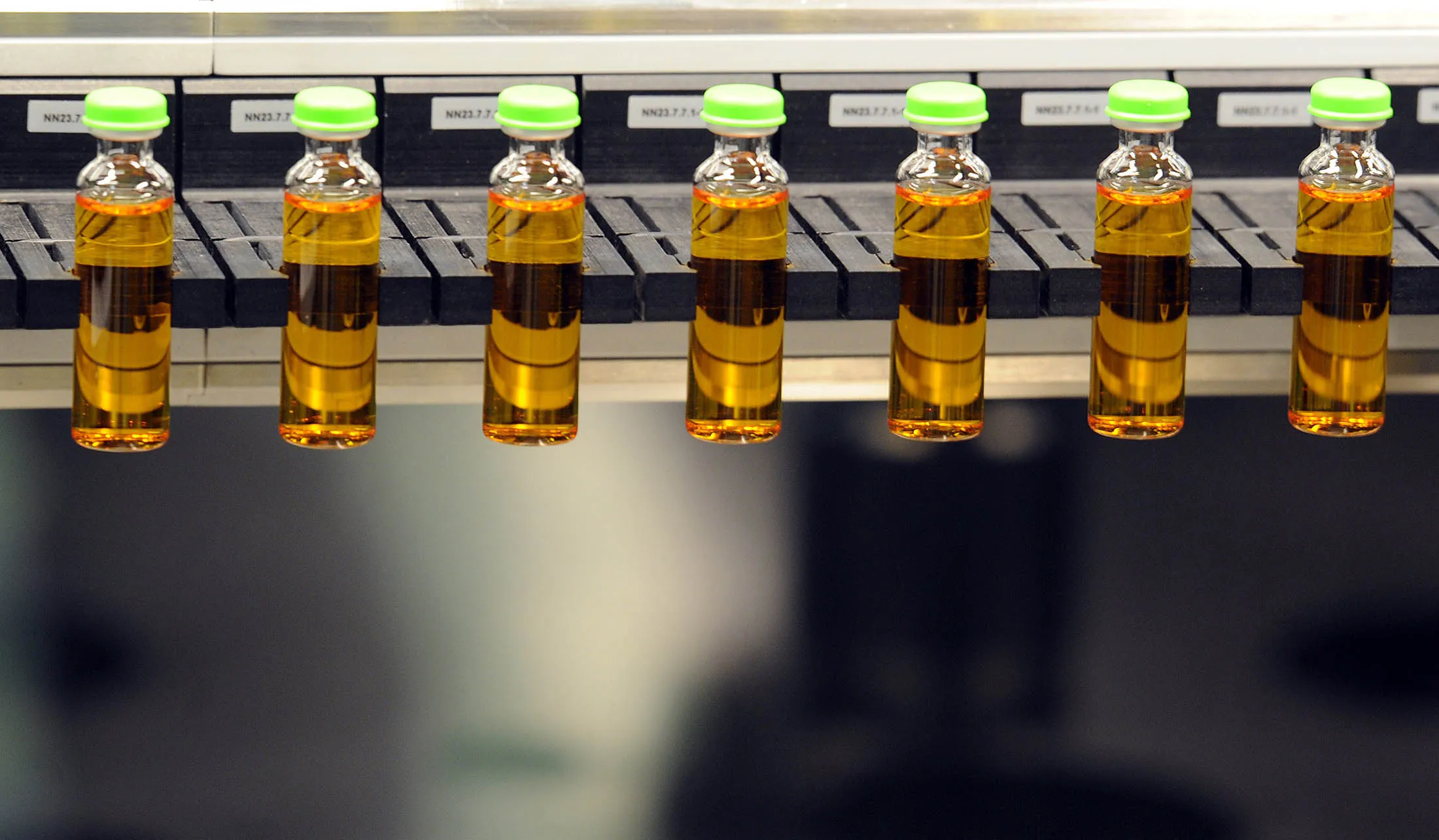 A high speed production line of insulin&nbsp;at a&nbsp;Novo Nordisk factory.