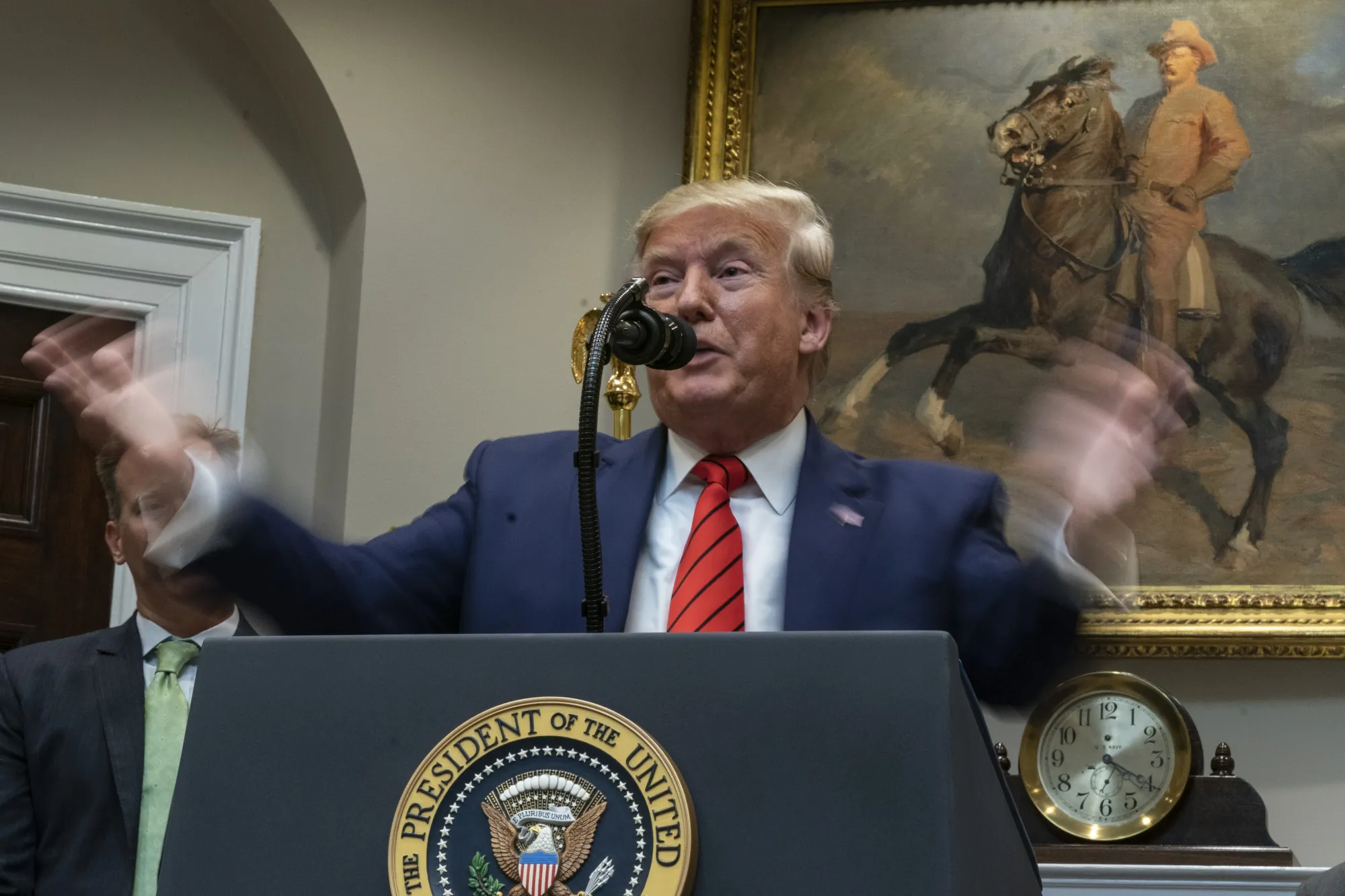 Donald Trump speaks at the White House on Oct. 9.