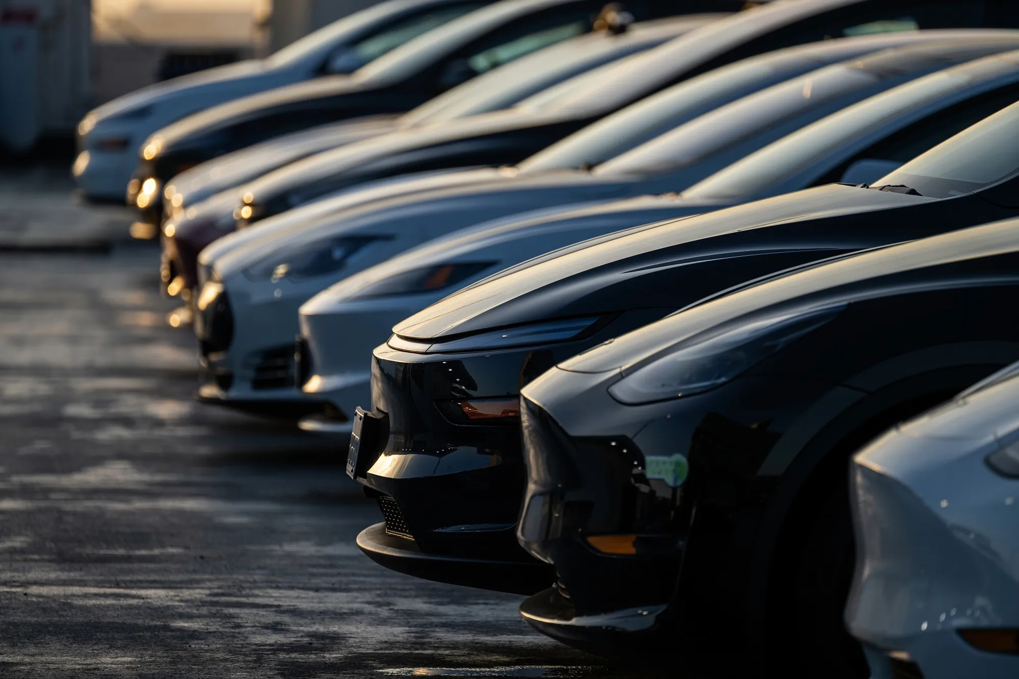 Tesla electric vehicles&nbsp;in San Francisco.