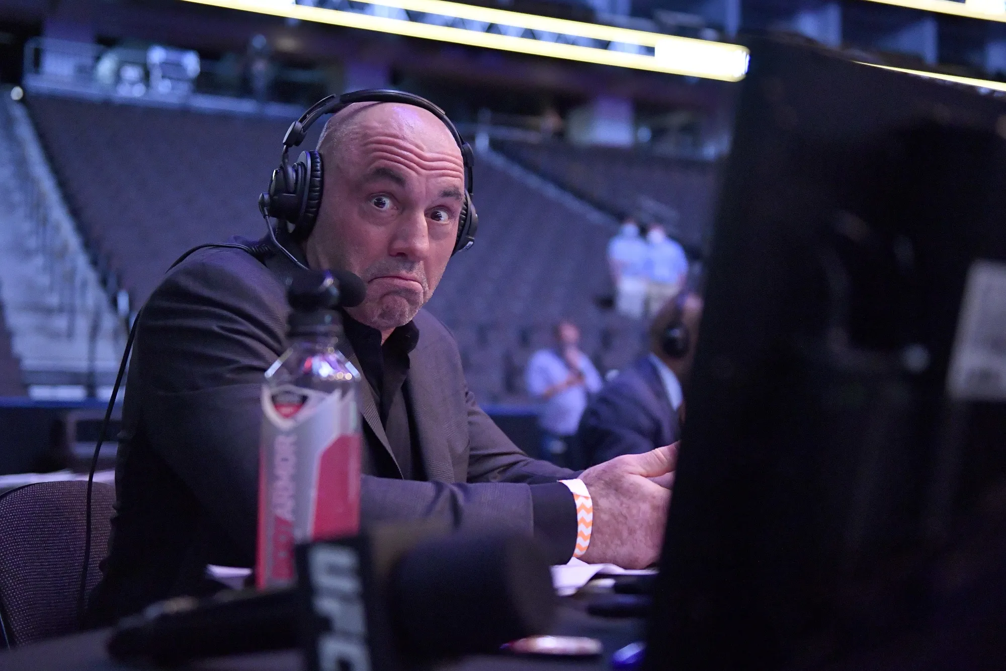 Joe Rogan announcing a UFC match&nbsp;in Jacksonville, Fla. on May 9, 2020.&nbsp;