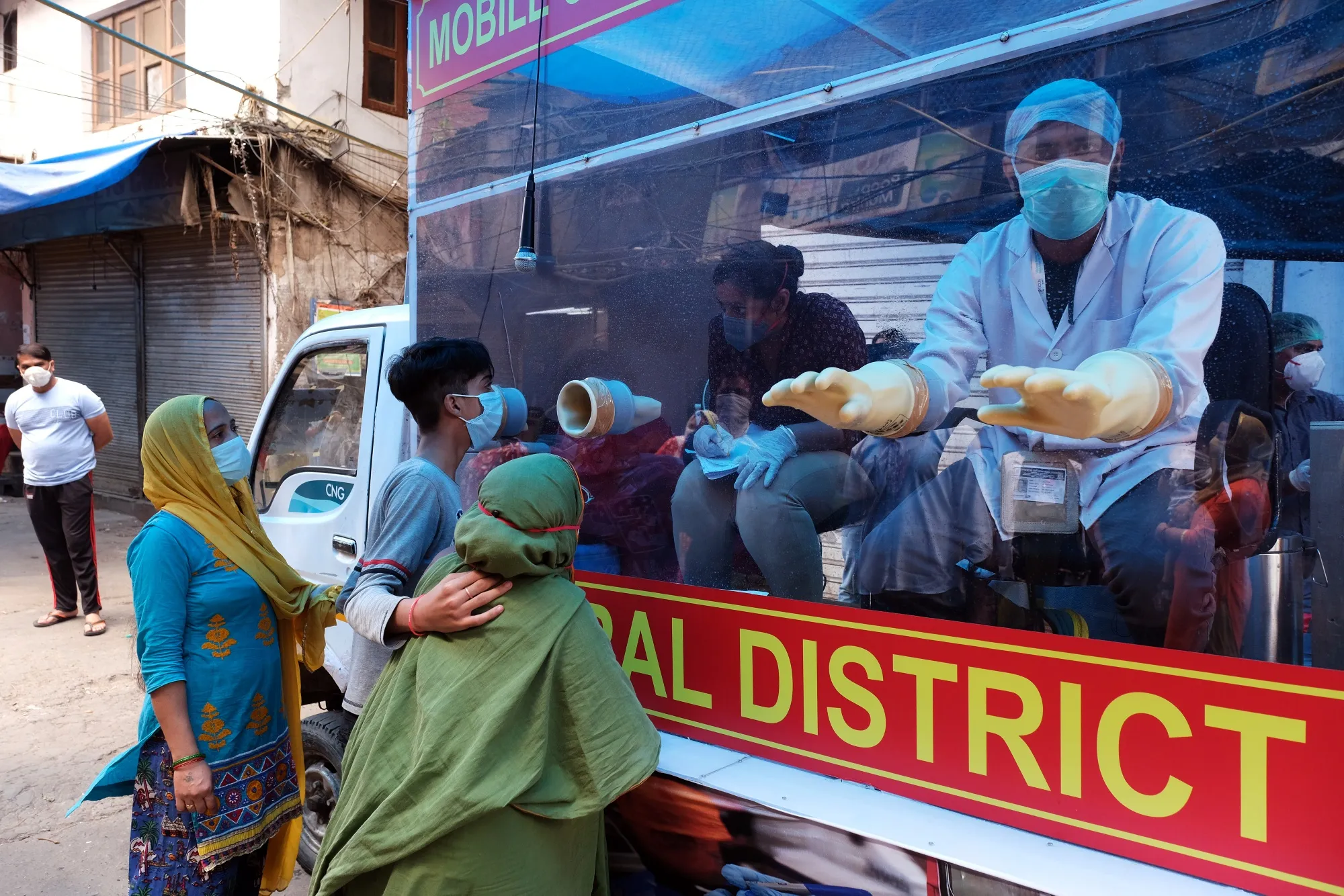 A Mobile Covid-19 Testing Van Operating in Delhi as Some Experts Argue for Herd Immunity Strategy in Nation of 1.3 Billion