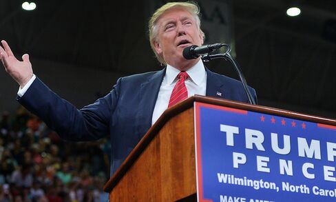 Trump speaks during a campaign event in Wilmington, N.C., on Aug. 9, 2016.