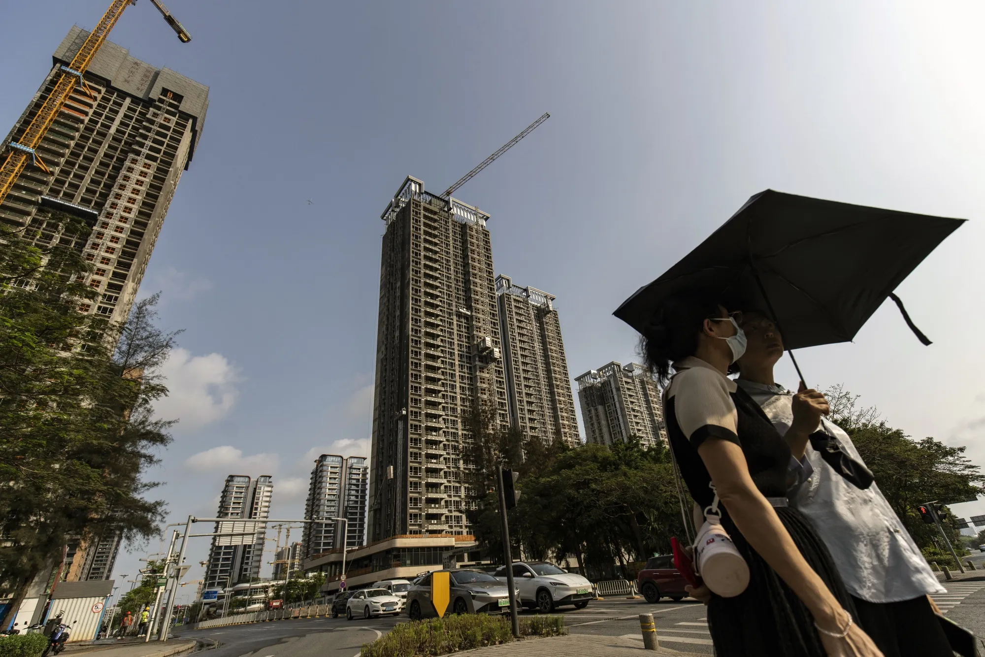 Residential buildings under construction in Shenzhen, China.
