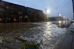 Flooded Front Street in Nome, Alaska, on Sept. 17.