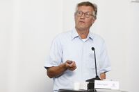 Anders Tegnell speaks in Stockholm, on June 25.