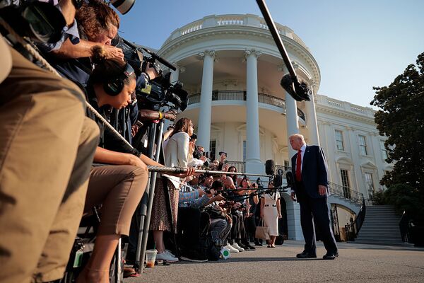 President Trump Departs The White House En Route To Scotland