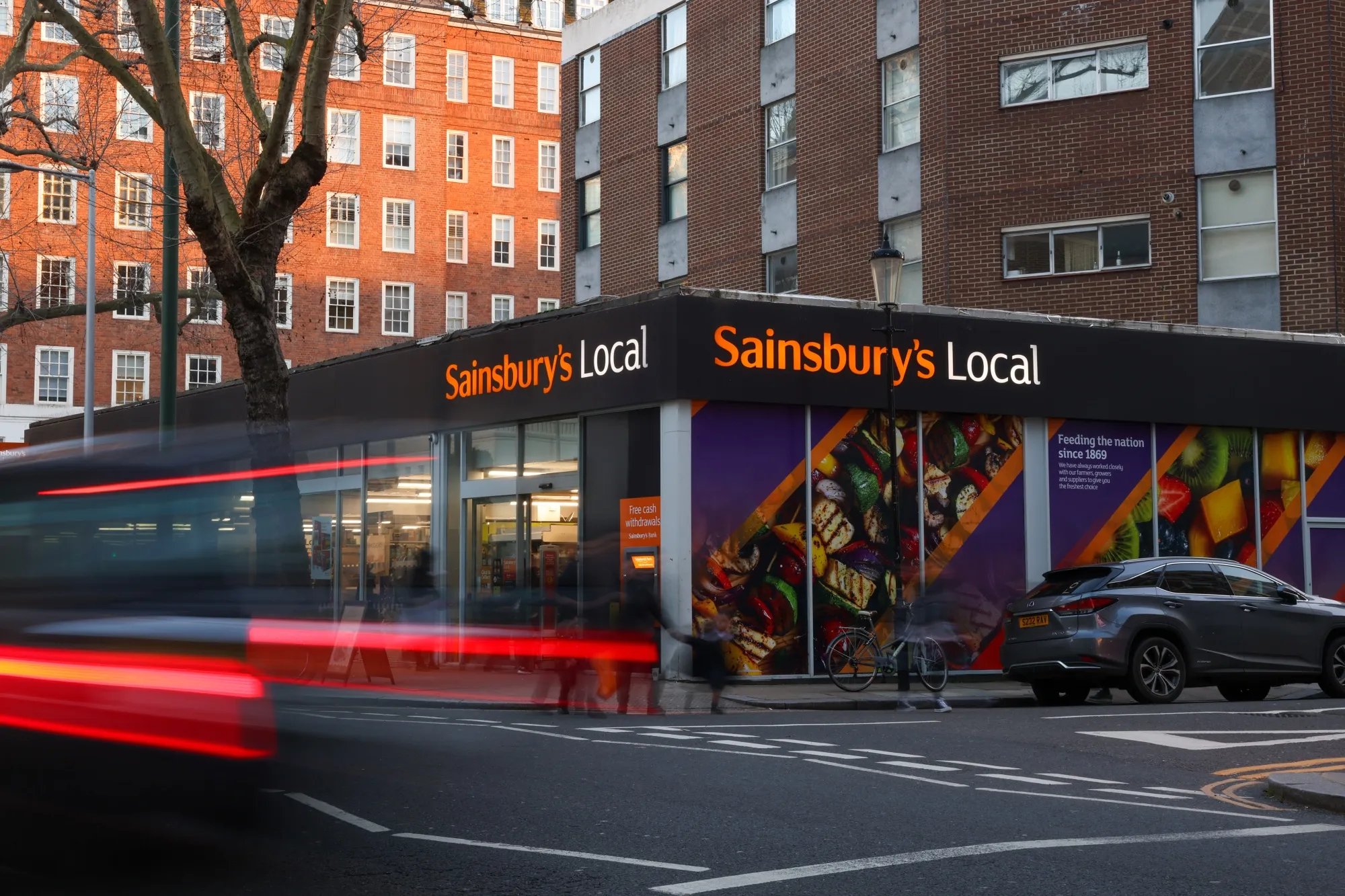A Sainsbury's Local supermarket in London, UK, on Tuesday, Jan. 9, 2024. J Sainsbury Plc is expected to report strong third-quarter sales driven by its grocery segment, as food inflation continues to decelerate in the UK.