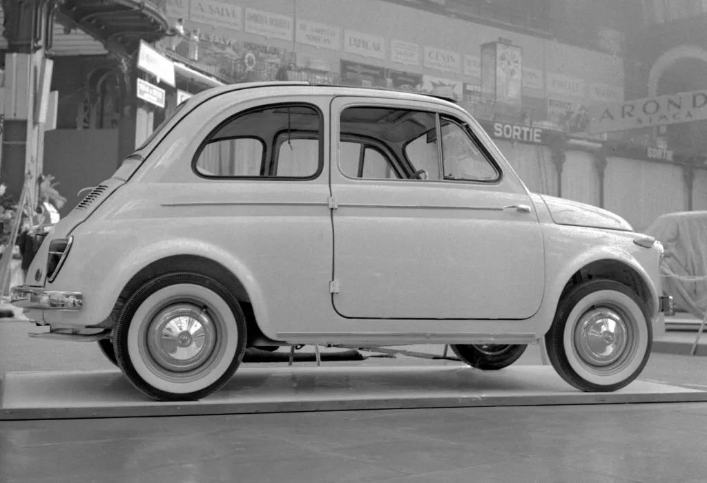 The Fiat 500 at the 1959 Paris car show.