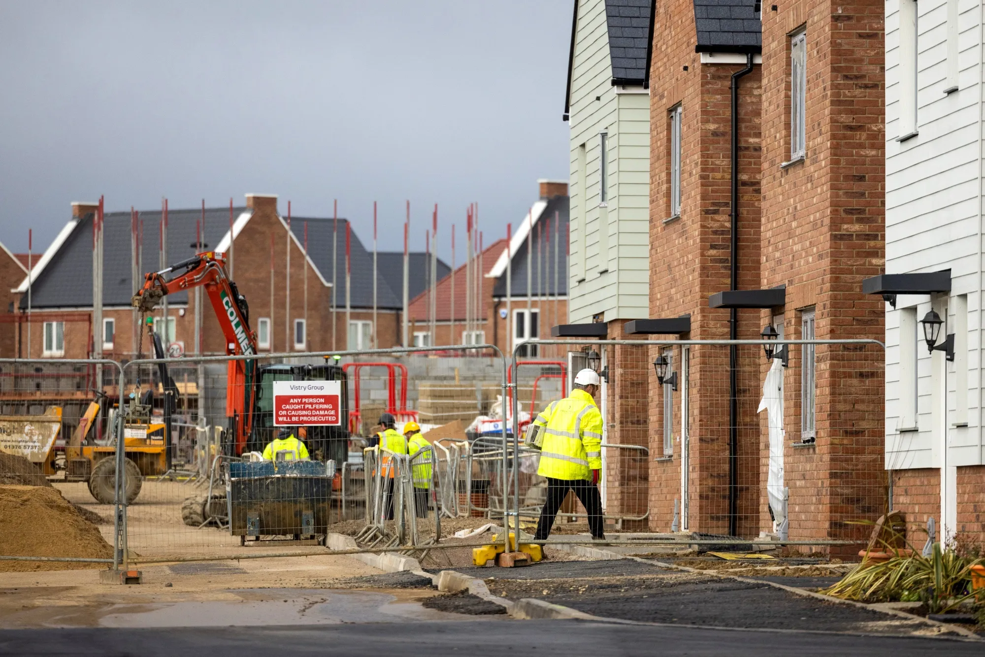 Homes under construction in Chelmsford, UK.