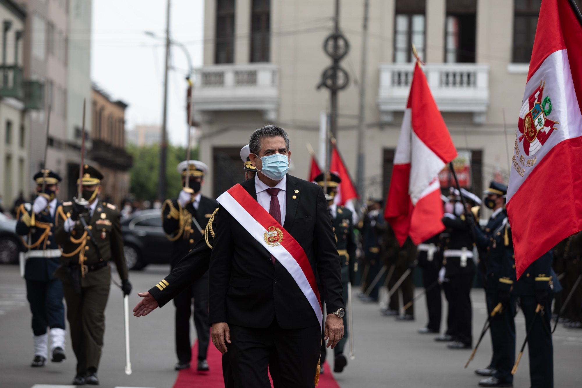 Manuel Merino ahead of a swearing in ceremony in Lima, Peru, on Nov. 10. Merino resigned only five days after taking office.