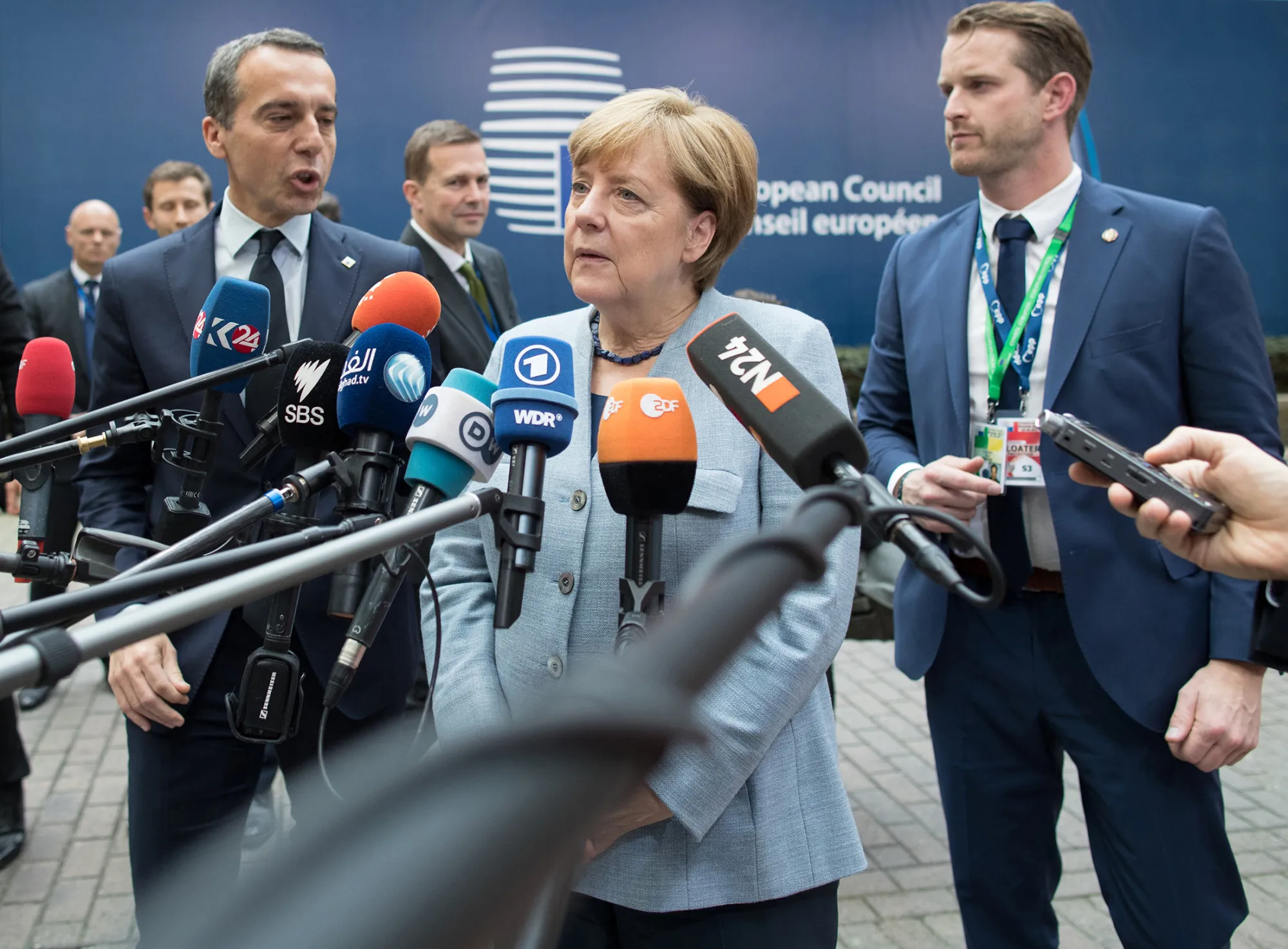 Angela Merkel in Brussels, Belgium, on Oct. 19, 2017.
