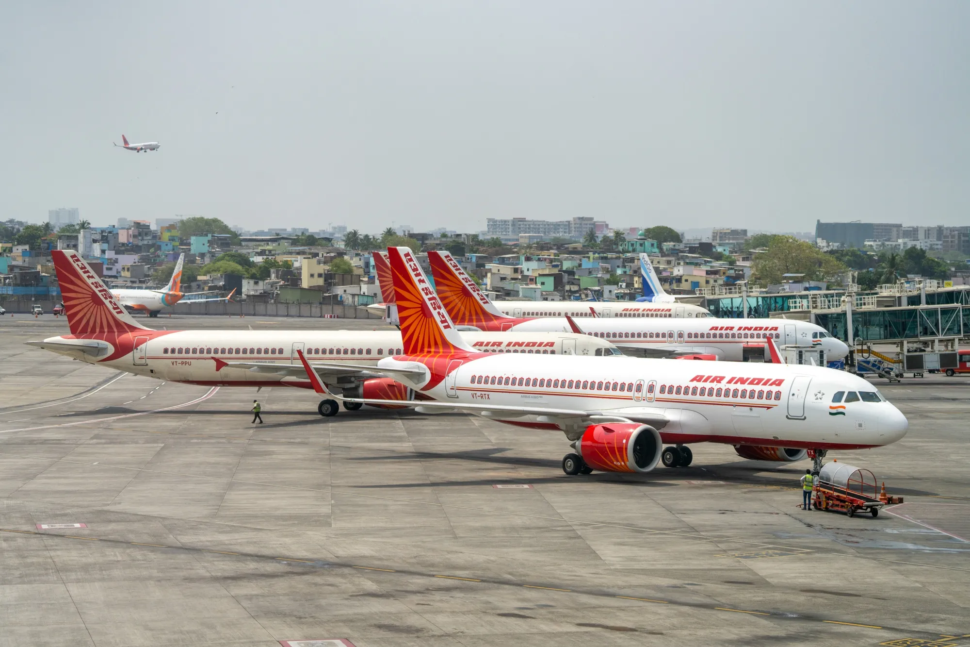 Air India aircraft on the tarmac at Chhatrapati Shivaji Maharaj International Airport&nbsp;in Mumbai, India.