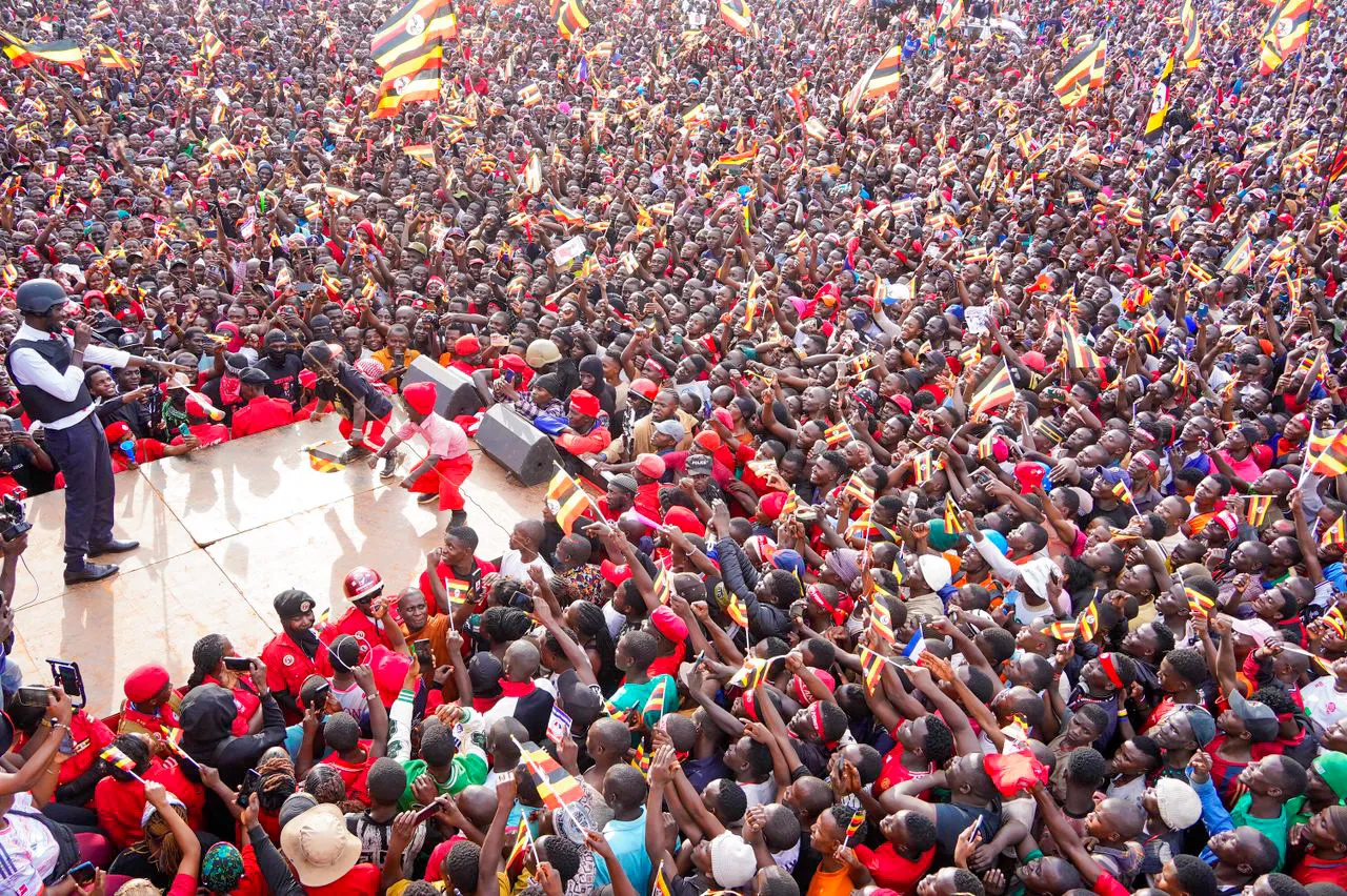 Bobi Wine at a campaign rally.
