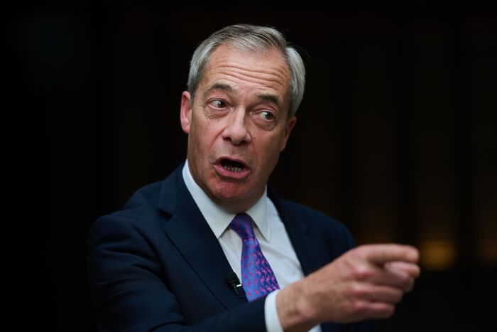 Nigel Farage, leader de Reform UK, lors d'un entretien à Londres le 16 octobre.