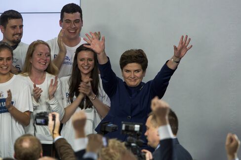 Beata Szydlo celebrates