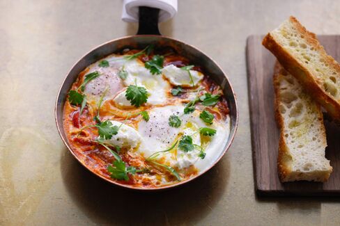 Shakshuka, pictured here at Ottolenghi's Soho restaurant, NOPI.