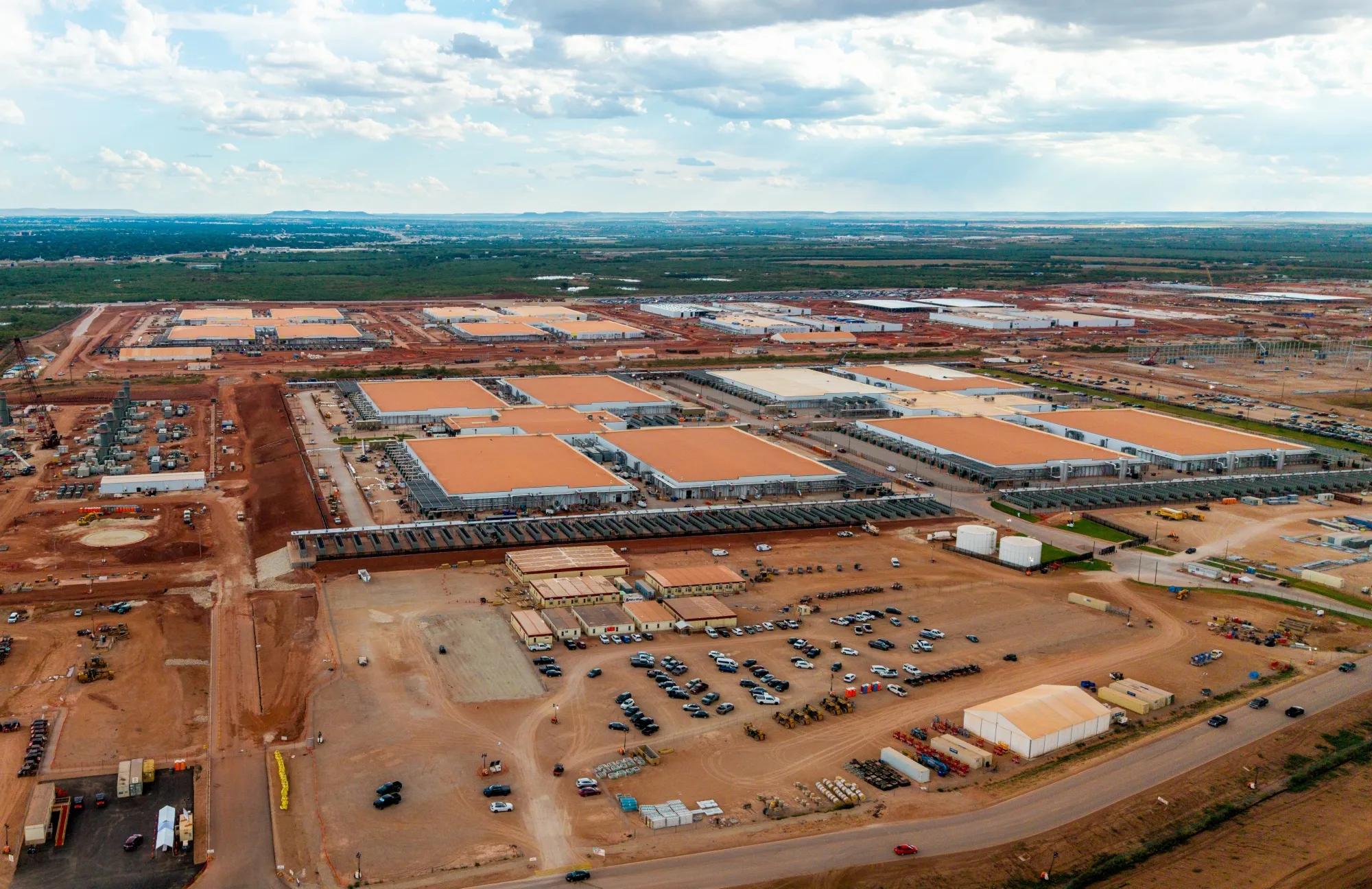 The Stargate AI data center under construction in Abilene, Texas, US.