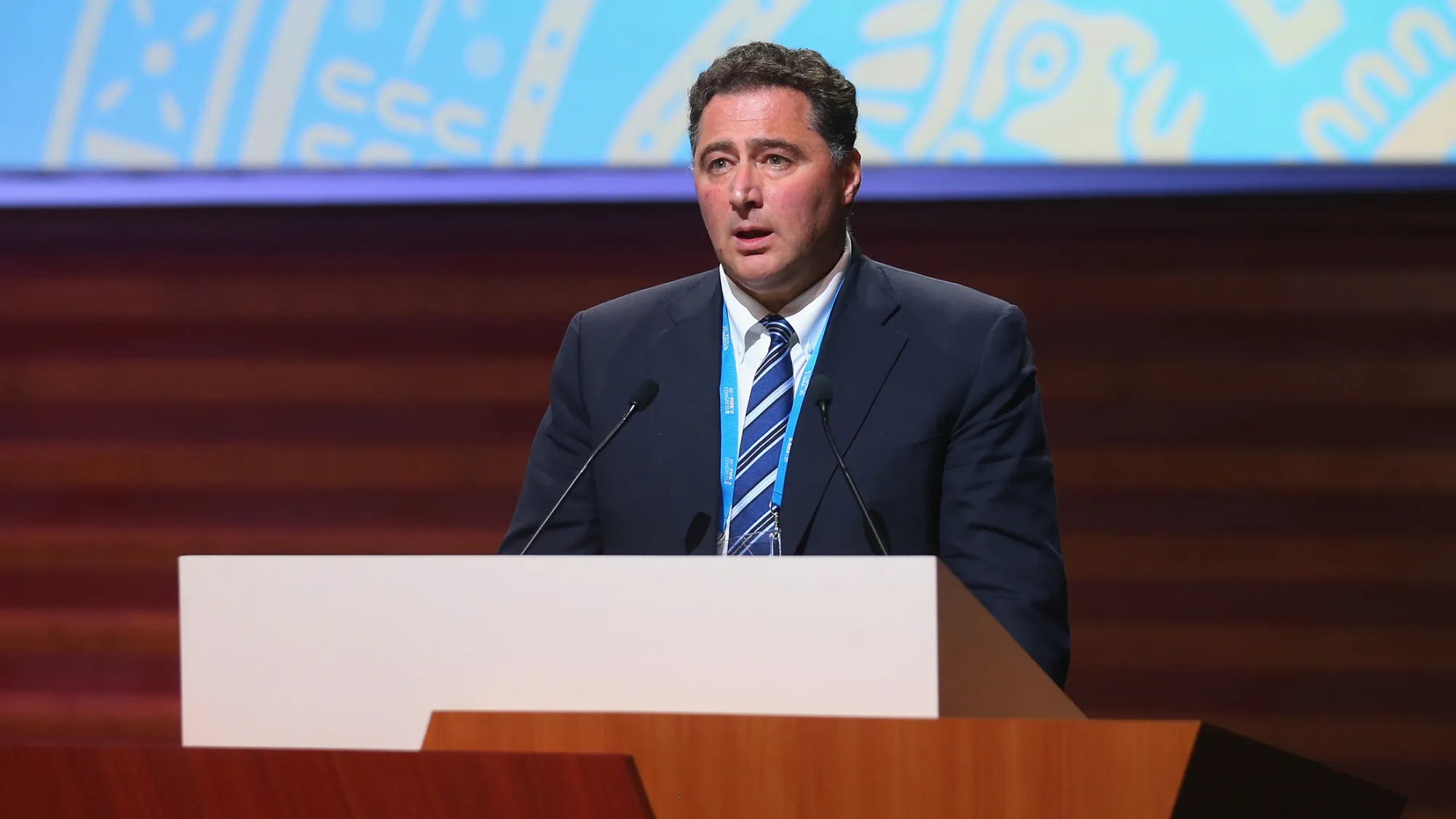 Domenico Scala, Chairman of the FIFA Audit and Compliance Committee speaks during the 66th FIFA Congress at Centro Banamex in Mexico City, Mexico, on May 13, 2016.
