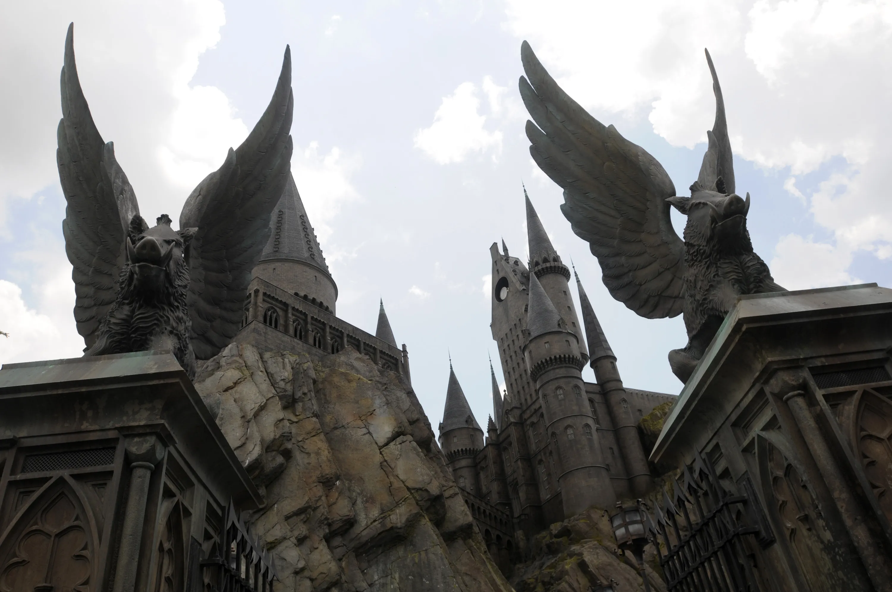 The Hogwarts castle at Universal Studios Wizarding World of Harry Potter theme park in Orlando, Florida.