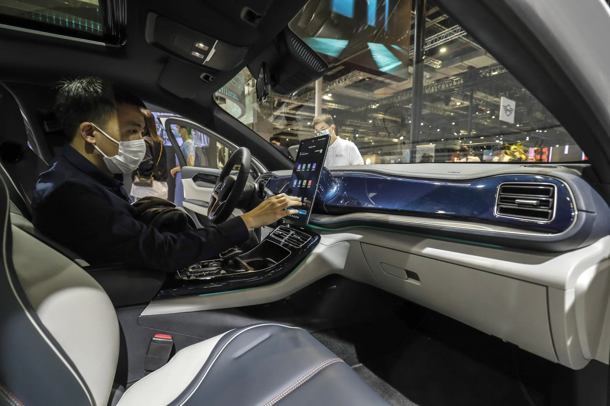 An electric vehicle at the Auto Shanghai 2021 show.