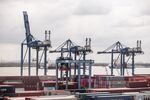 Gantry cranes stand next to containers at Tan Cang-Hiep Phuoc Port in Ho Chi Minh City.