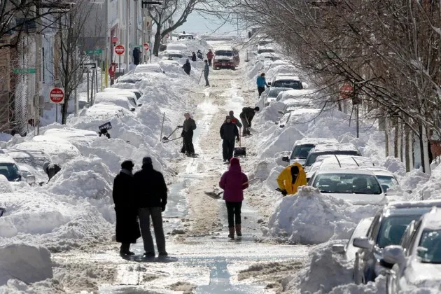 Boston residents dig out from a blizzard in 2013