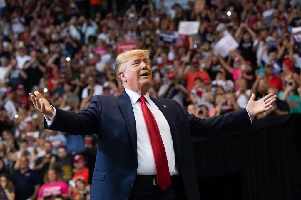 President Donald Trump&nbsp;in Cincinnati, Ohio on Aug. 1.&nbsp;