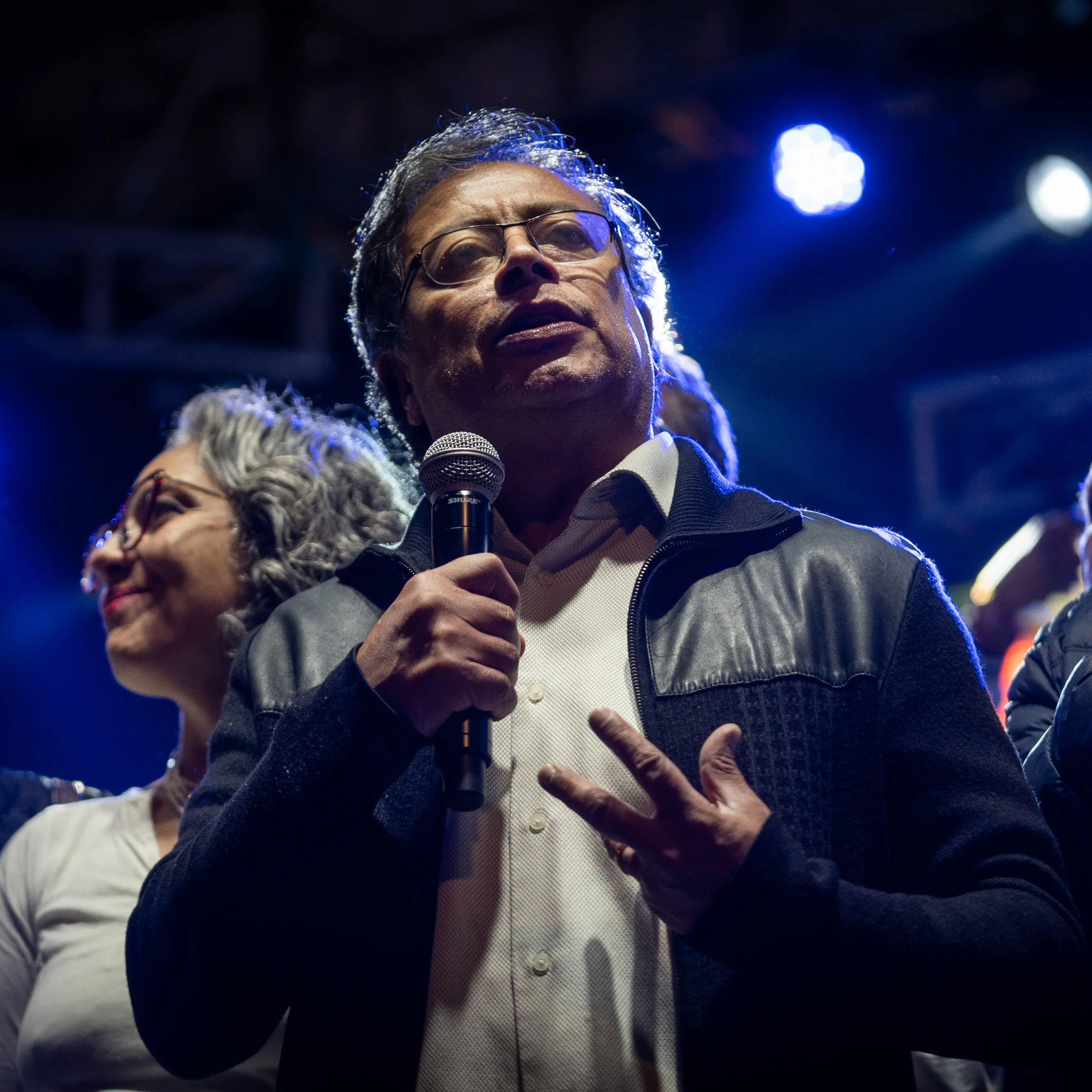 Gustavo Petro during a campaign rally in Bogota, on&nbsp;March 4.
