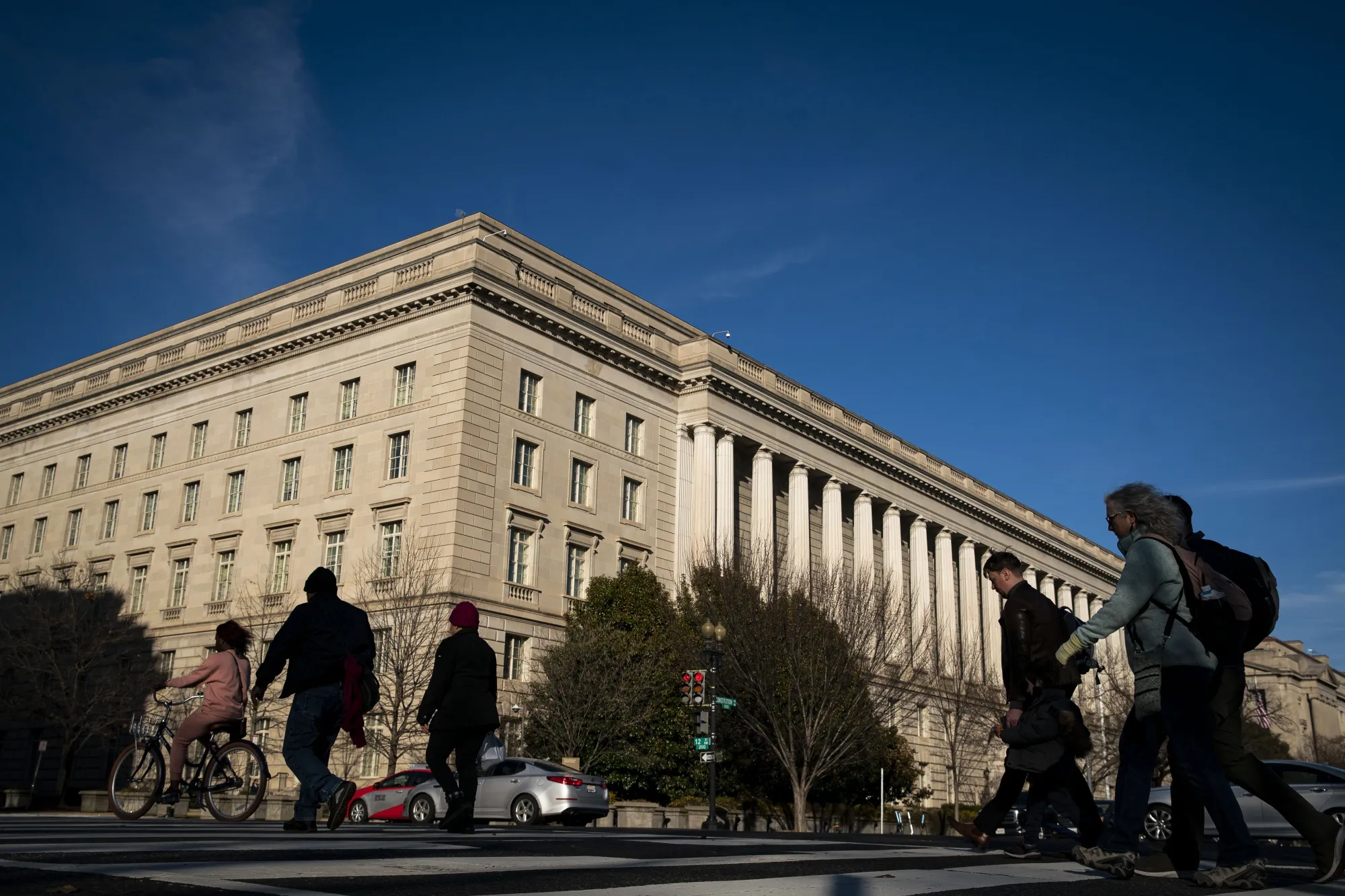 Pedestrians walks past the IRS&nbsp;headquarters in Washington.