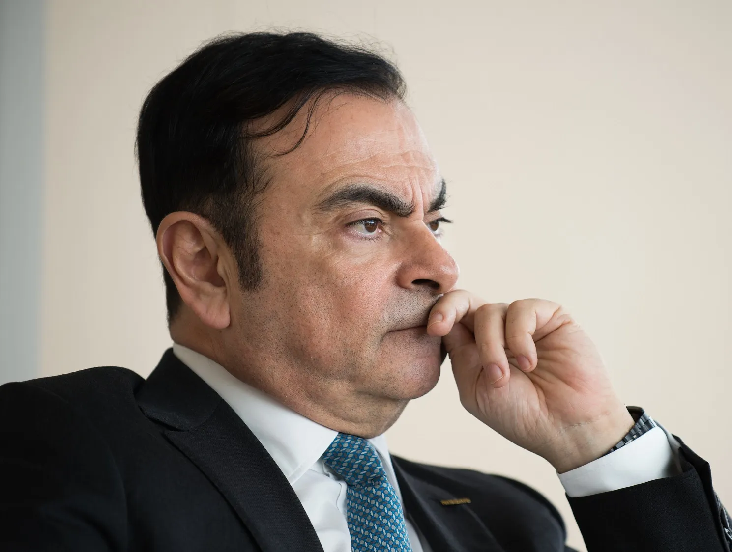 Carlos Ghosn&nbsp;during an interview in Yokohama, Japan.