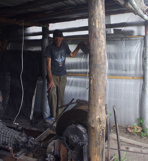 Miner Viktor stands by a mine near Donetsk.