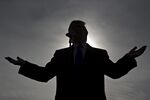 The silhouette of Donald Trump
