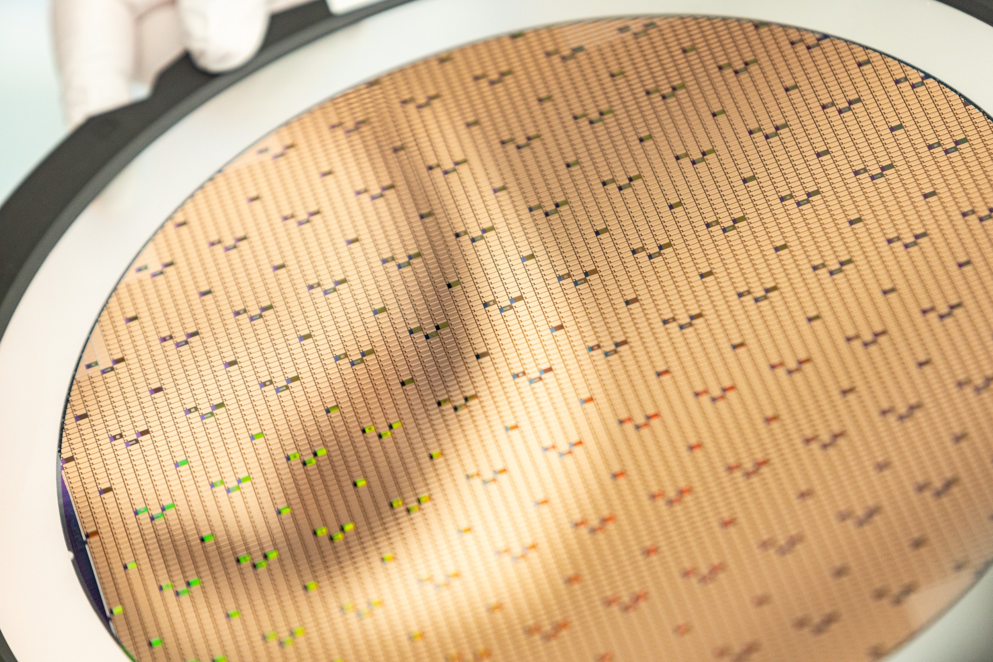 Detail of a 300mm semiconductor wafer.