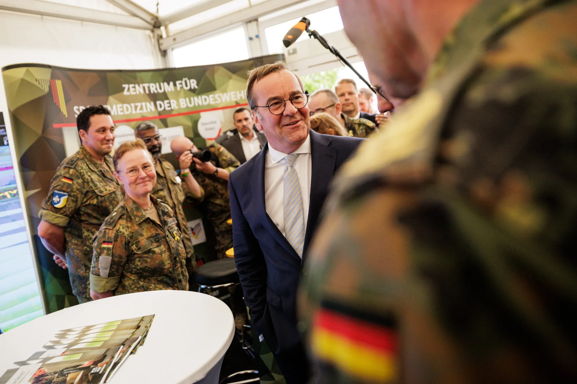 Boris Pistorius visits a family festival during Germany’s first national Veterans’ Day in Berlin on June 15.