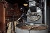 Cocoa bean roasting machine at a chocolate factory in Paris.