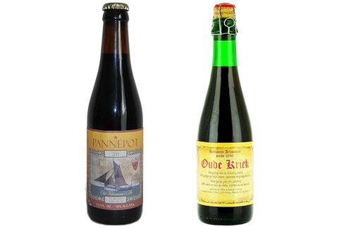 From left: De Struise’s Pannepot; Hanssens Artisanaal’s Oude Kriek.