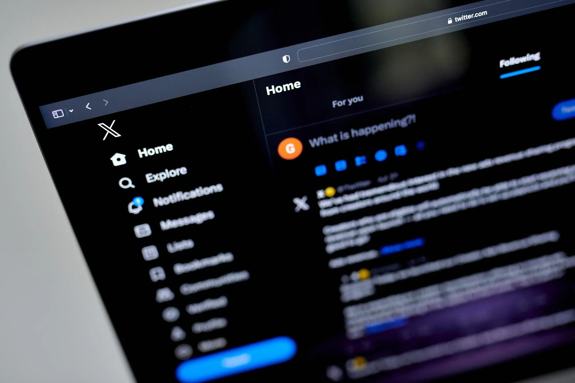 The X website.
