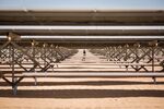 Solar panels at the Infinity 50 Solar Park near Aswan, southern Egypt.